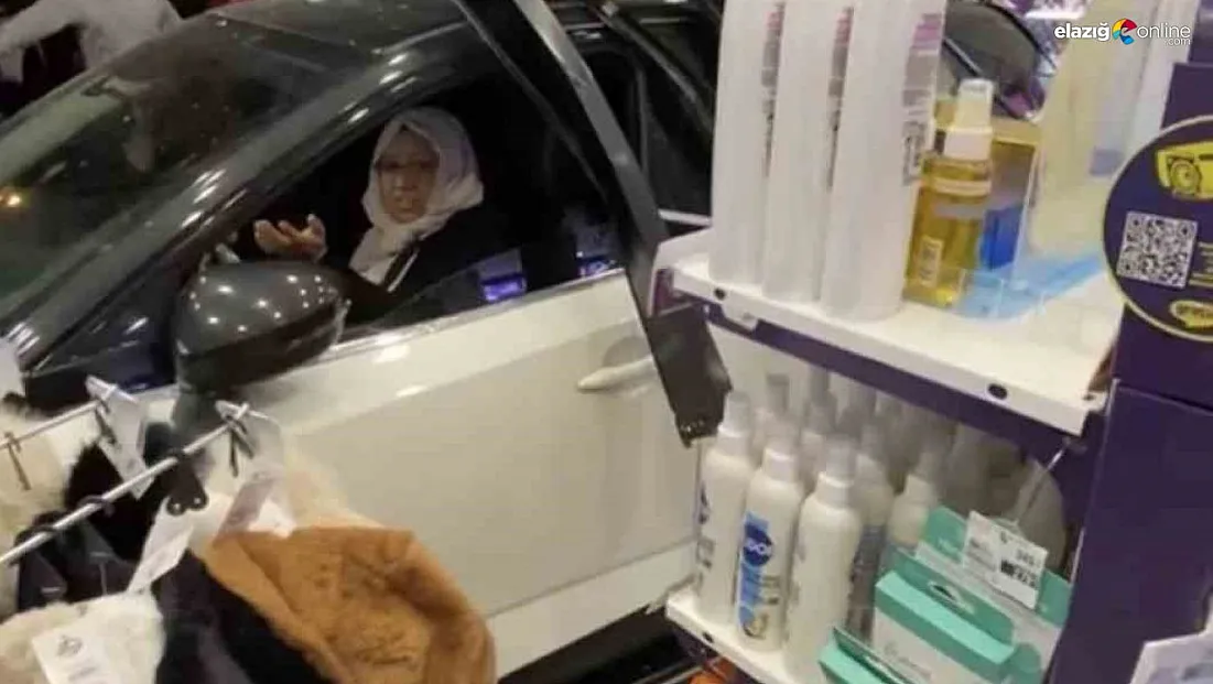 Diyarbakır'da kontrolden çıkan otomobil kozmetik mağazasına daldı