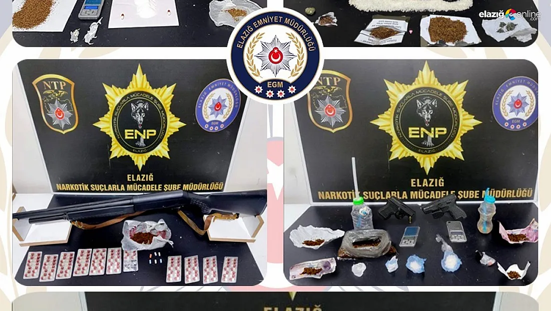 Elazığ'da uyuşturucu ve ruhsatsız silah operasyonu: 17 tutuklama