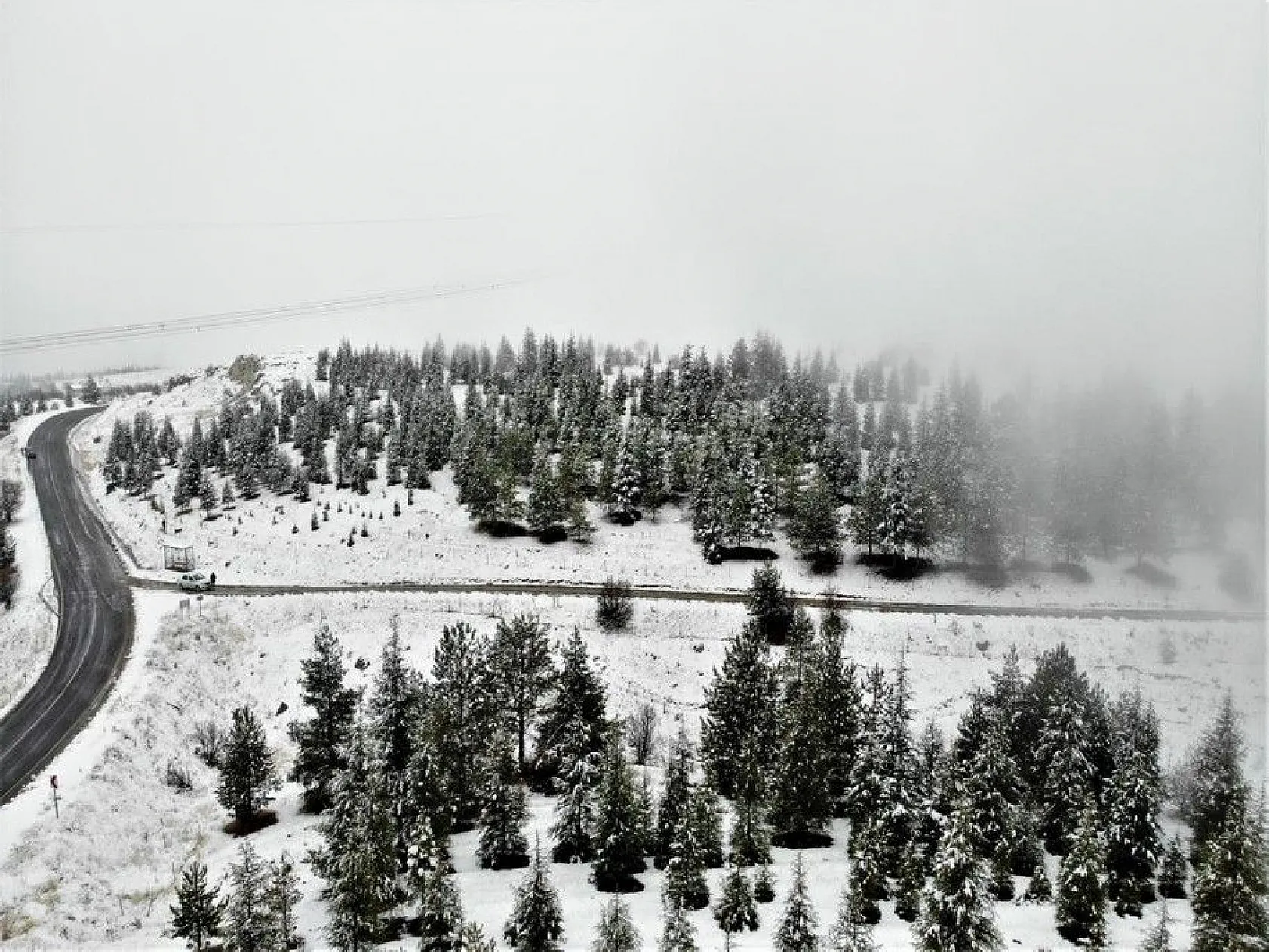 Harput'ta kar ve sis altındaki tarihin eşsiz manzarası