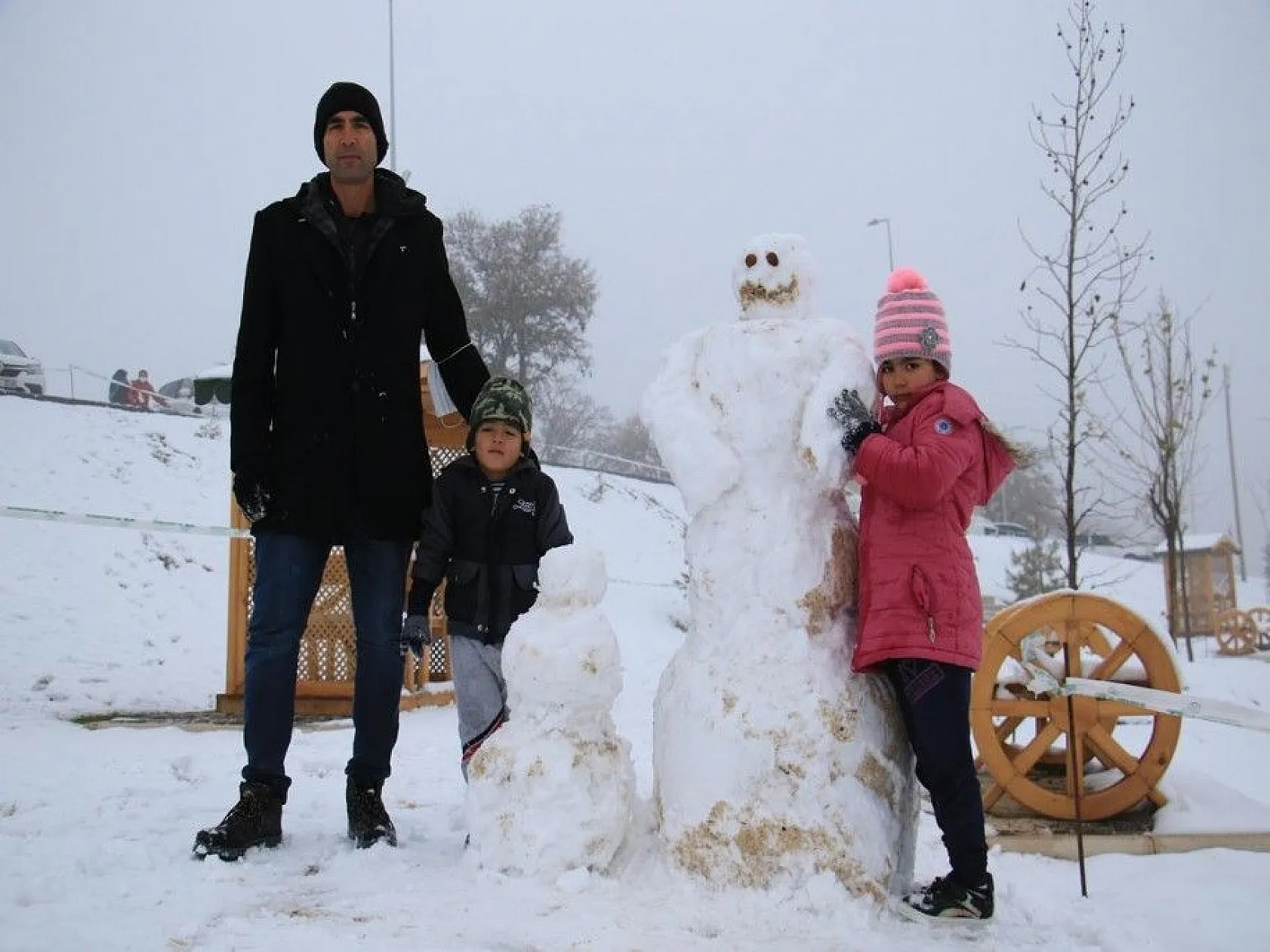 Harput'ta kar ve sis altındaki tarihin eşsiz manzarası