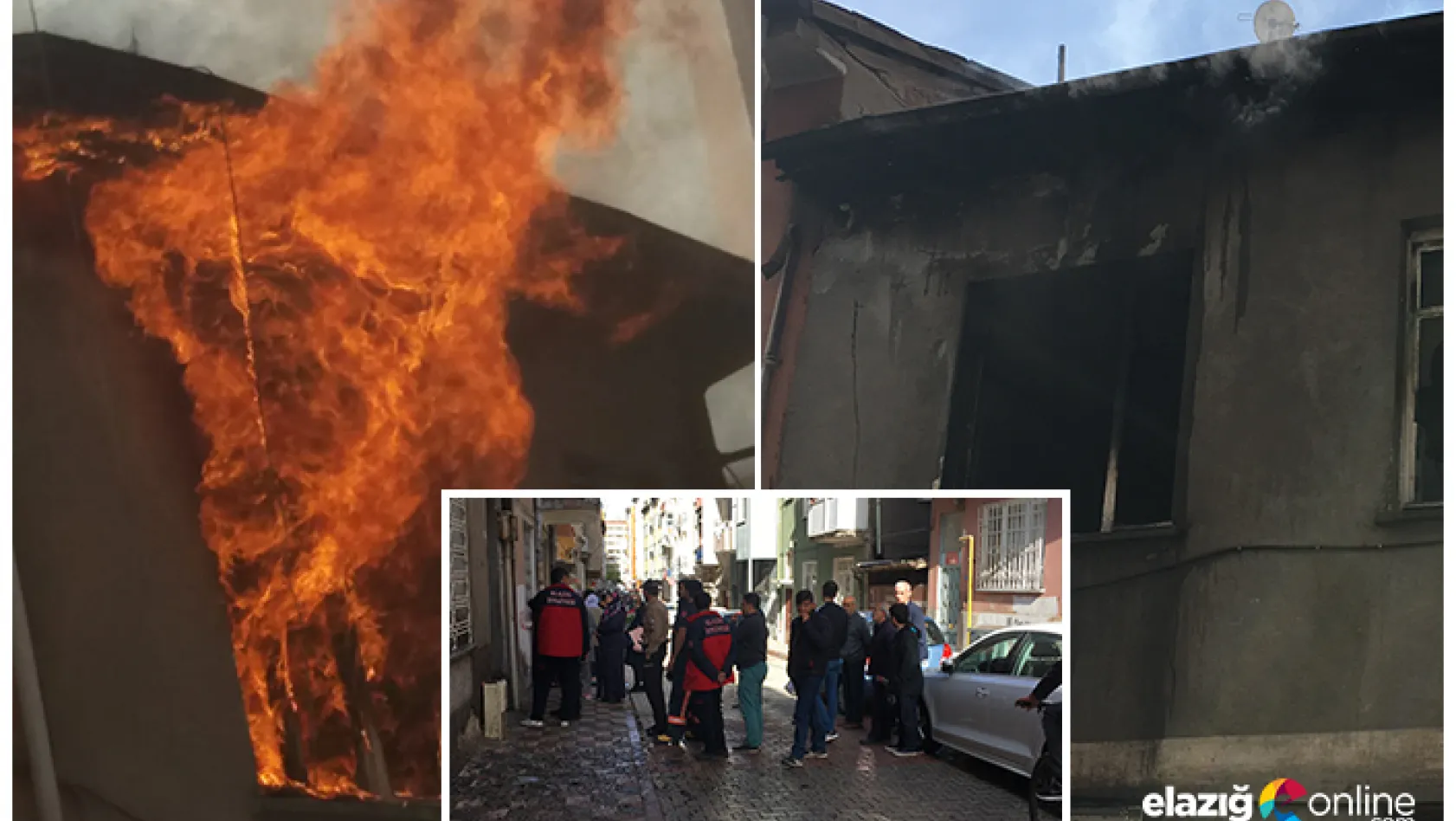 Elazığ'da öğrenci evi yangında kül oldu