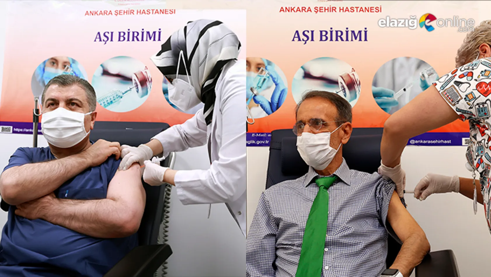 Bakan Koca ve Mehmet Ceyhan Hoca korona virüs aşısı oldu