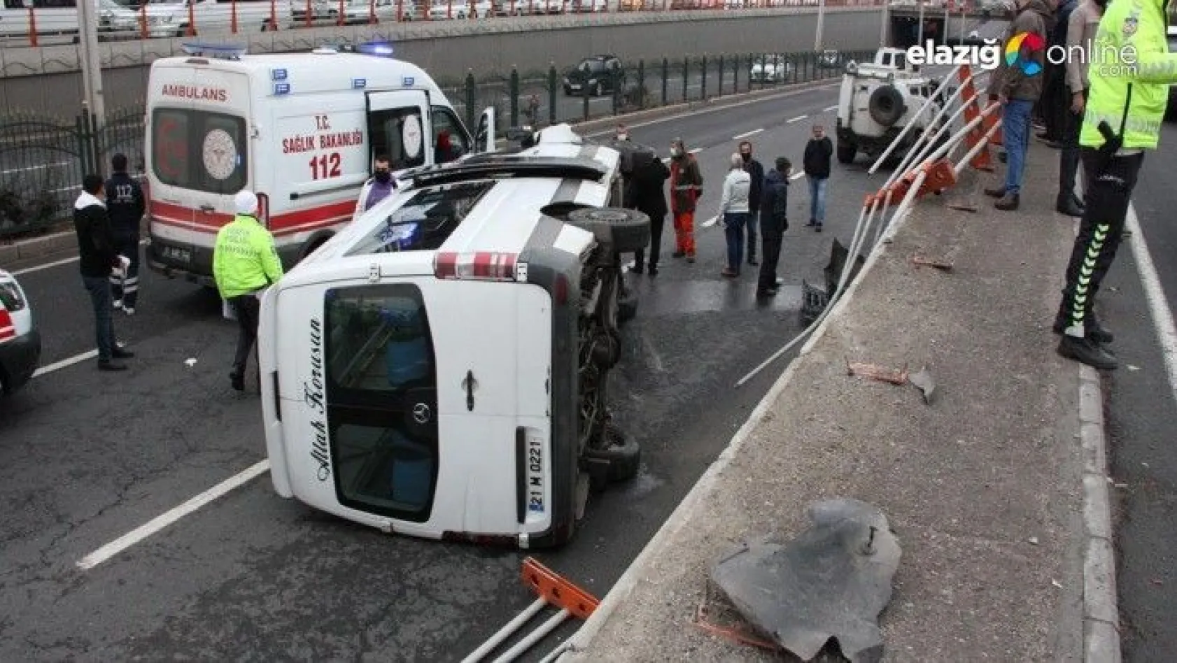 Diyarbakır'da yolcu minibüsü alt geçide uçtu: 1'i ağır 7 yaralı