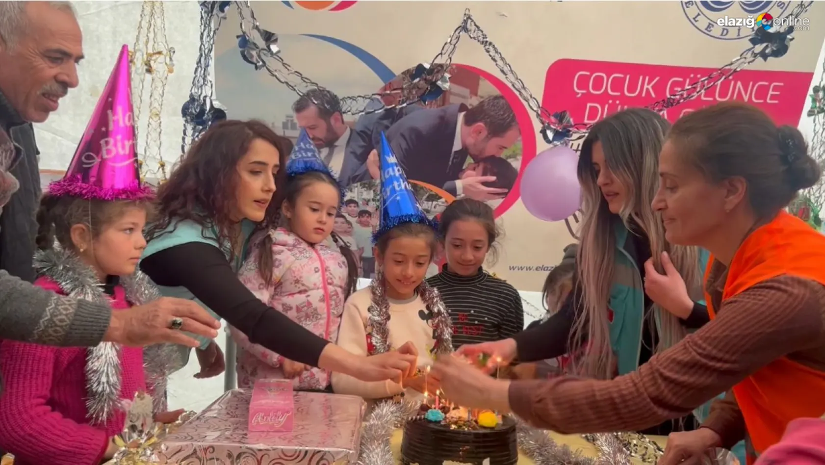 Elazığ Belediyesi psikososyal destek ekibinden minik Ceylin'e sürpriz doğum günü
