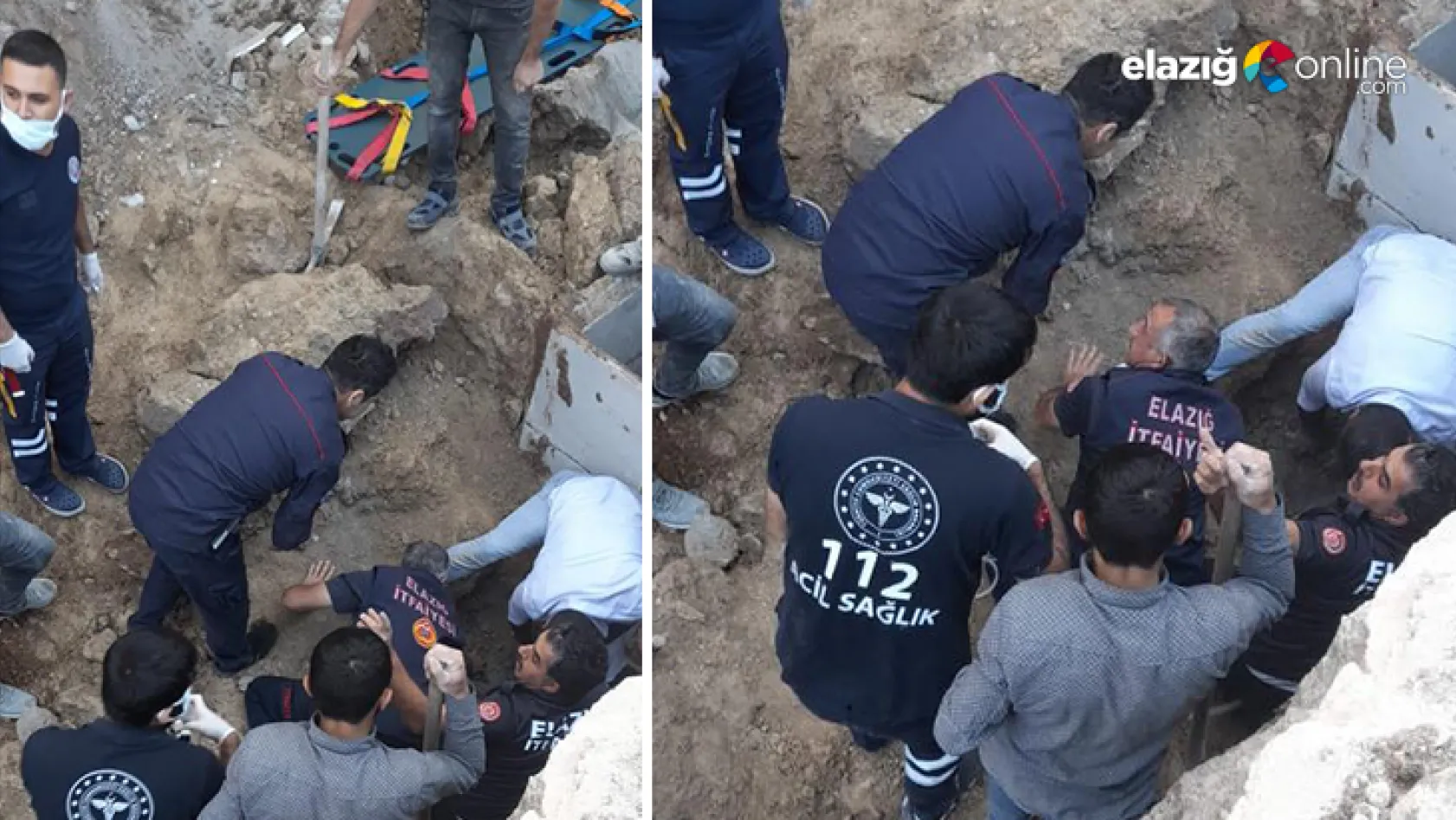 Elazığ'da göçük altında kalan işçi, itfaiye ekipleri tarafından kurtarıldı