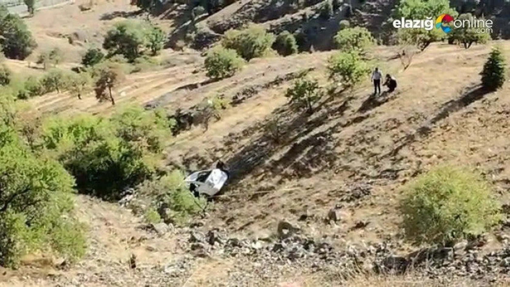 Harput'ta otomobil 150 metreden aşağı yuvarlandı
