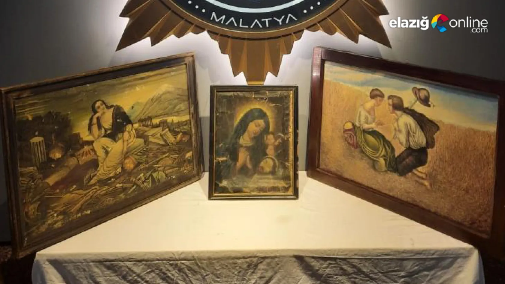 Malatya'da Hz. İsa ve Hz. Meryem figürlü 3 tablo ele geçirildi