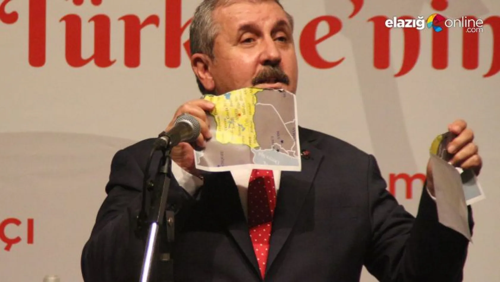 Sözde Kürdistan haritasını yırtan BBP Genel Başkanı Destici: Sizin rüyalarınızı kabusa çeviririz