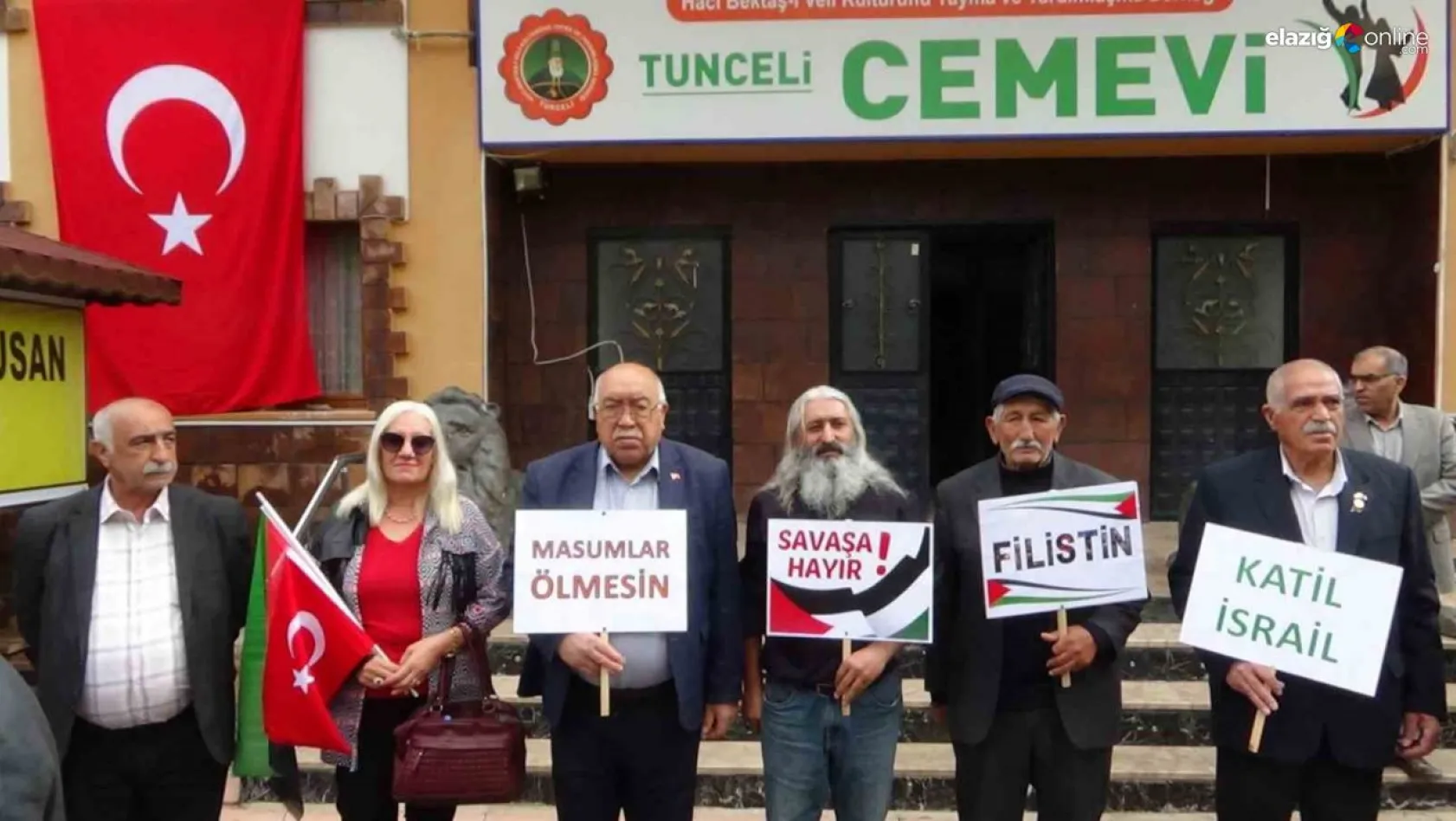 Tunceli'de cemevinden İsrail'e protesto, Filistin'e destek