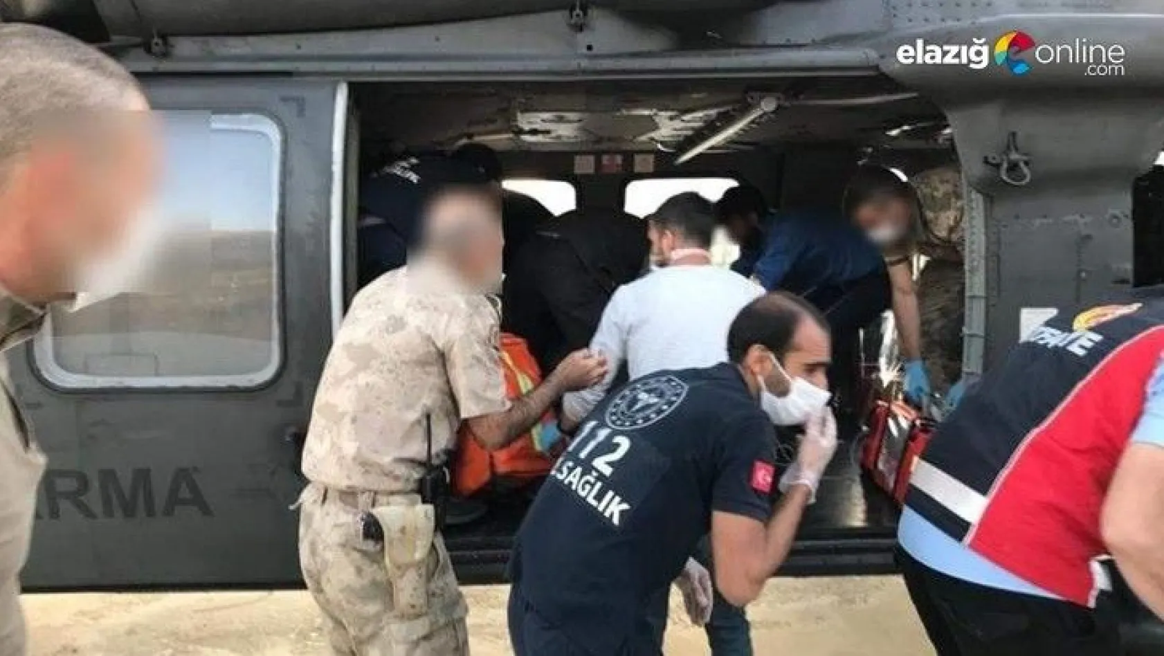 Yaralı çiftçi, askeri helikopter ile hastaneye ulaştırıldı