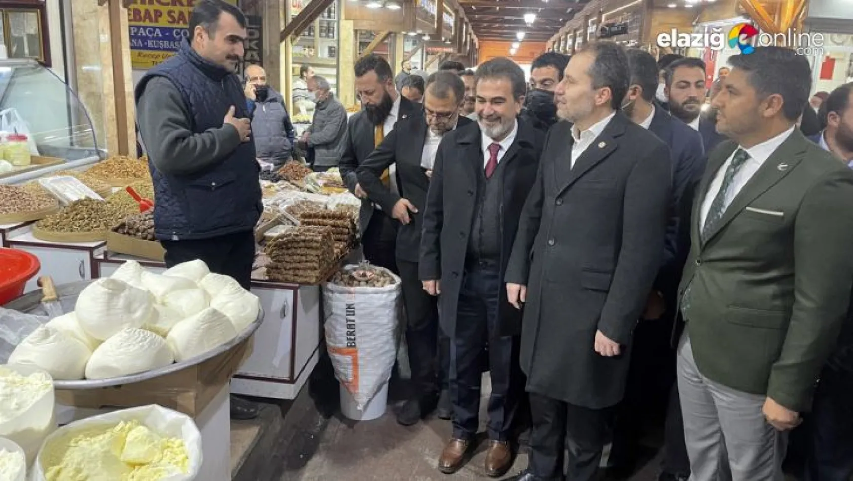 Yeniden Refah Partisi Genel Başkanı Fatih Erbakan, Elazığ'da esnafı ziyaret etti
