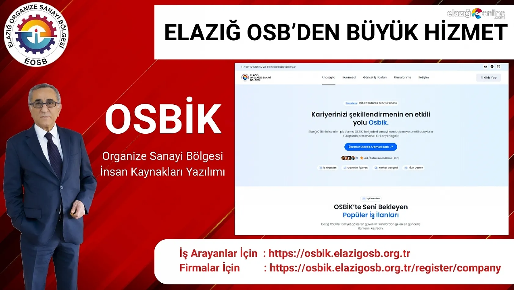 Elazığ OSB'de dijital devrim: İş arayanla sanayici OSBİK'te buluşuyor!