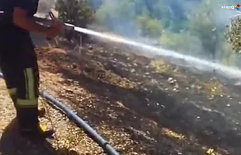 Elazığ'da Bahçede Çıkan Yangın Büyümeden Söndürüldü!