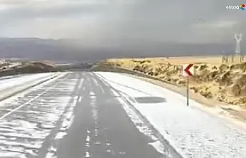 Elazığ'da Dolu Yağışı Etkili Oldu! Yüksek Kesimler Beyaza Büründü