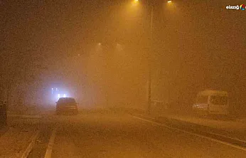 Elazığ'da gece bastıran sis sürücülere zor anlar yaşattı
