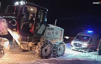 Elazığ'da nefes kesen kurtarma: Ambulansın imdadına kar kaplanları yetişti