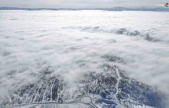 Harput'ta masalsı kış: Sis bulutları 4 bin yıllık tarihi kuşattı