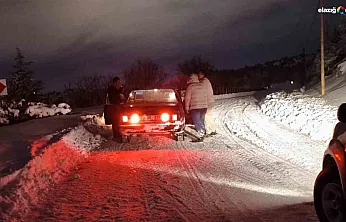 Harput'un karı şakaya gelmez! Yolda kalan vatandaşa belediye desteği