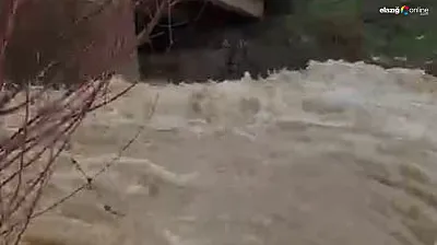 Arıcak'ta Kambertepe Çayı coştu: Vatandaşlar cep telefonlarına sarıldı