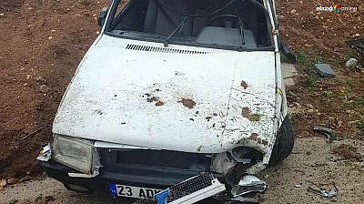 Elazığ'da takla atan otomobilin sürücüsü yaralandı