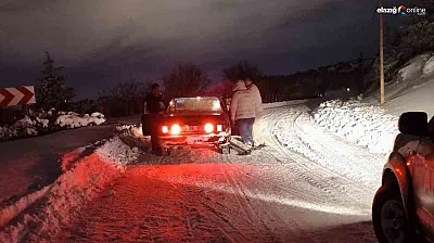 Harput'un karı şakaya gelmez! Yolda kalan vatandaşa belediye desteği