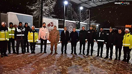 Elazığ'da dondurucu soğukta 'huzur' mesaisi: Protokol sahadaydı