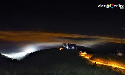 Elazığ'da sis, şehir ışıklarıyla görsel şölen oluşturdu