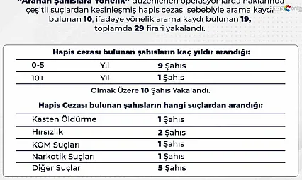 Bingöl'de aranan 29 firari yakalandı