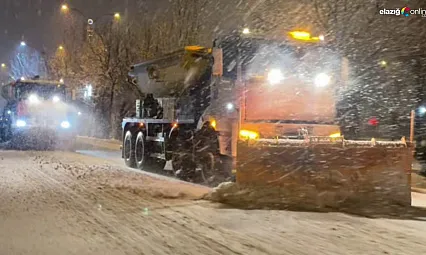 Gece başladı, sabah temizlendi: Elazığ'da kar seferberliği