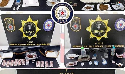 Elazığ'da uyuşturucu ve ruhsatsız silah operasyonu: 17 tutuklama