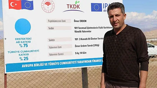 TKDK'dan aldığı destek ile köyünü tavuk ve besi çiftliğine çevirdi