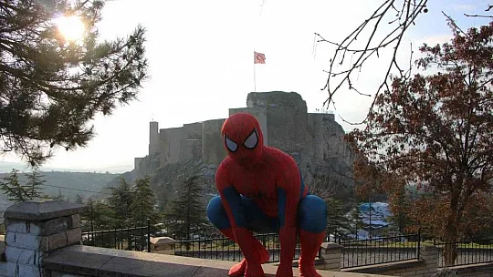 Örümcek Adam Harput'ta sokak hayvanlarını besledi