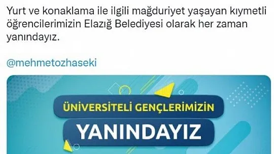 Başkan Şerifoğulları'ndan üniversite öğrencilerine destek