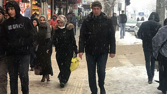 Kar yağışı Elazığ'da etkisini sürdürüyor