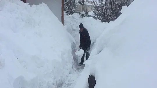 Kar yağışı nedeniyle evler resmen kar altında kayboldu