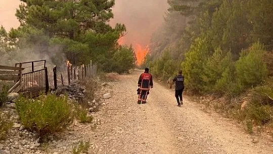 İtfaiyeci Gakgolar Manavgat'ta yangına müdahale çalışmalarını sürdürüyor