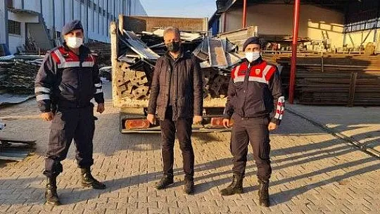 Çalınan inşaat malzemeleri jandarma tarafından bulundu