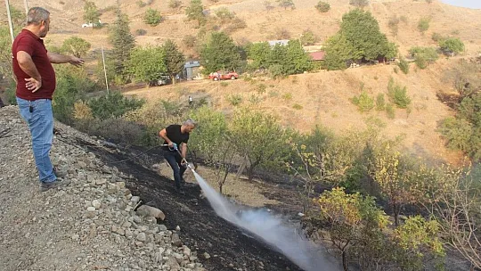 Bahçe yangınında 20 dönümlük alan zarar gördü