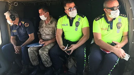 Helikopter destekli trafik denetimi gerçekleştirildi