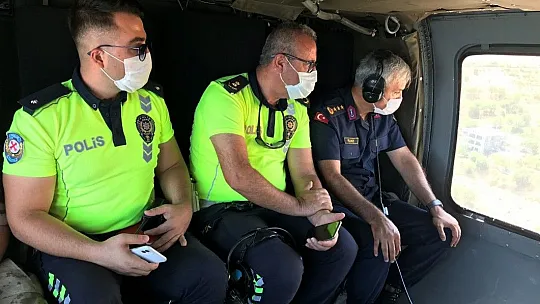 Helikopter destekli trafik denetimi gerçekleştirildi