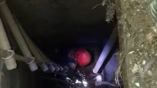 Kuyuya düşen kediyi itfaiye ekipleri kurtardı