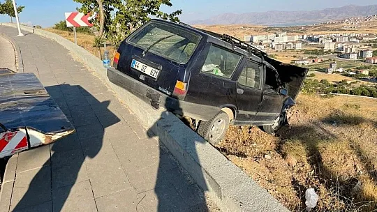 Harput yolunda otomobil yoldan çıktı