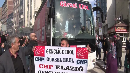 Vekil Erol'a miting havasında karşılama