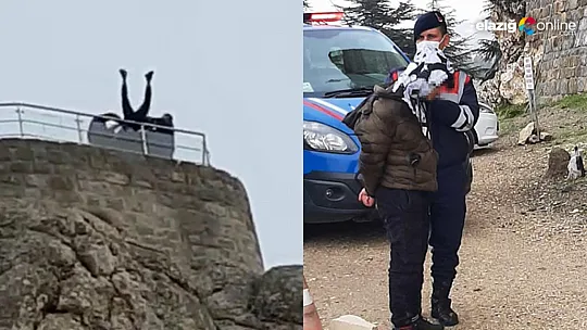 Kalede intihar etmek isteyen şahsı jandarma yakaladı