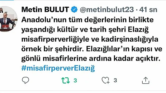 Elazığ twitter'da tek ses oldu