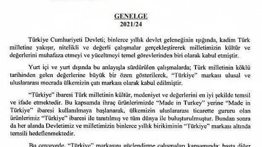 'Made in Turkey' ibaresi değişti!