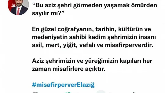Elazığ twitter'da tek ses oldu