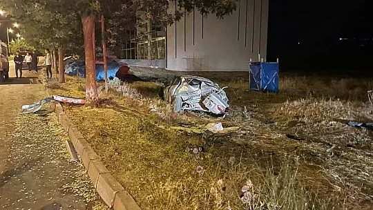 Ağaçlara çarparak durabilen otomobil hurdaya döndü