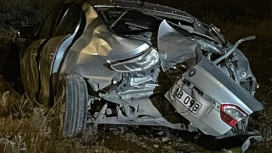 Ağaçlara çarparak durabilen otomobil hurdaya döndü