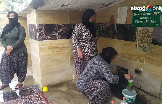 703 yıllık çeşmede bayram öncesi halı yıkama geleneği